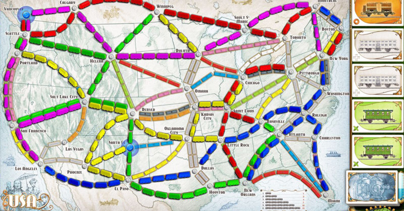 Online Ticket to Ride USA Map 