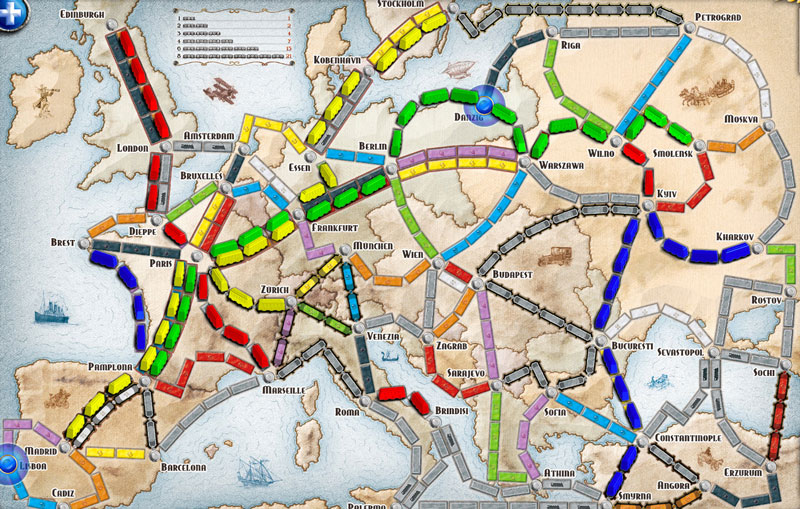 Online Ticket to Ride Europe Map 